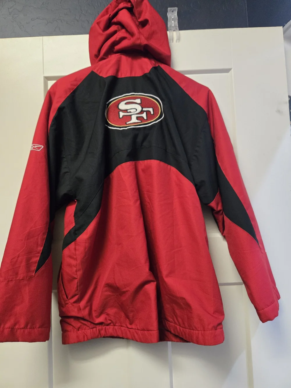 Reebok Red and Black Kids Hooded Puffer Jacket
